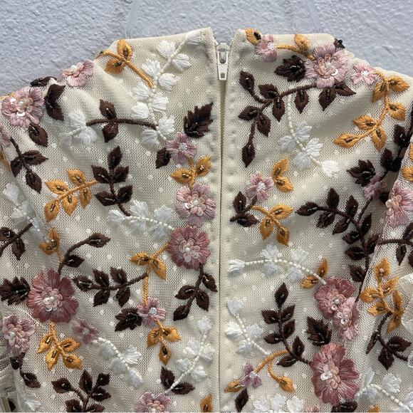 Mac Duggal Embroidered Bodice Cap Sleeve Ruffle Tiered Gown - Picture 10 of 16